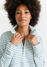 The Zip-Up Sweatshirt - Striped