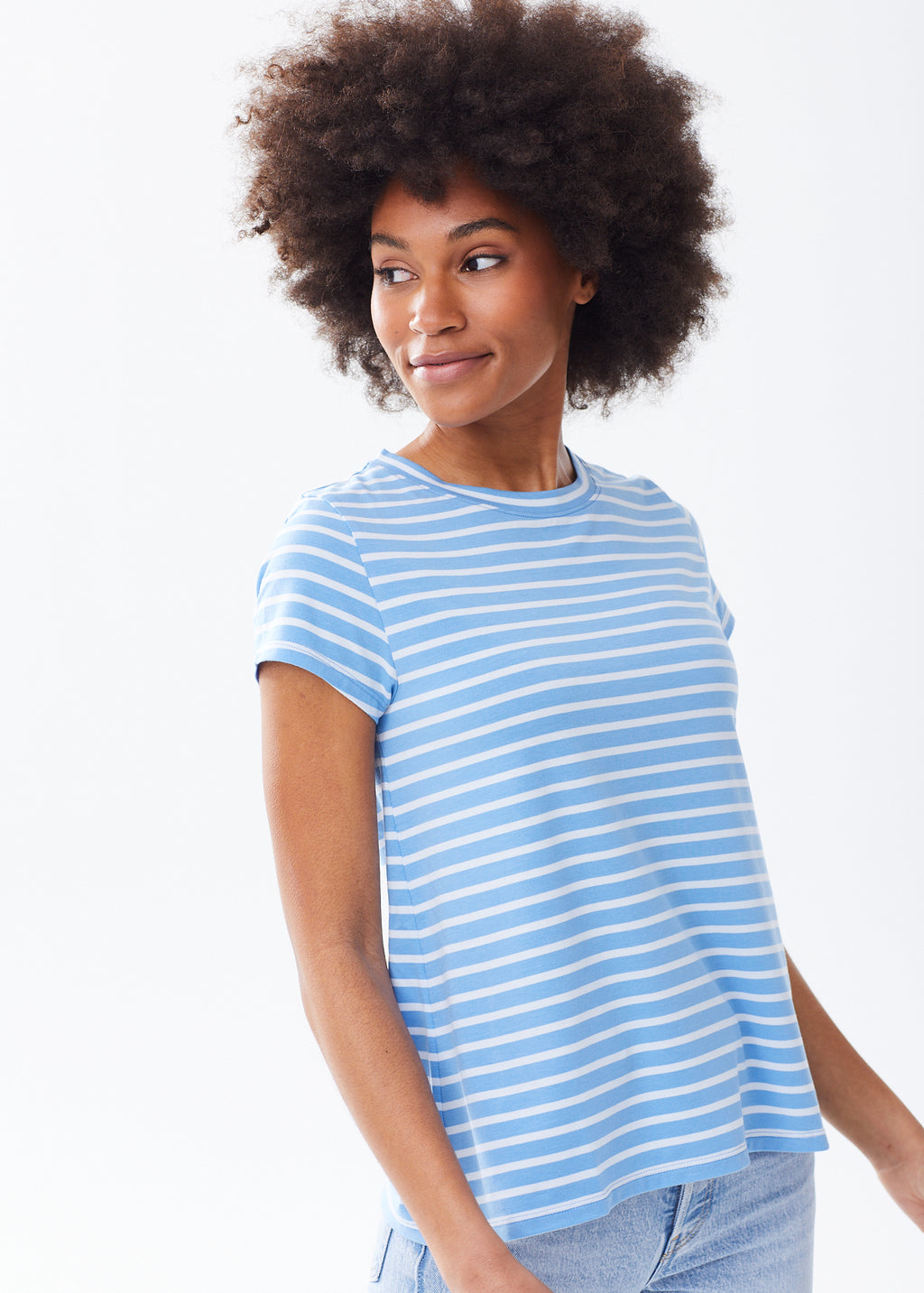 Women's Super Soft Striped Short Sleeve Crewneck T-Shirt – Alice Walk
