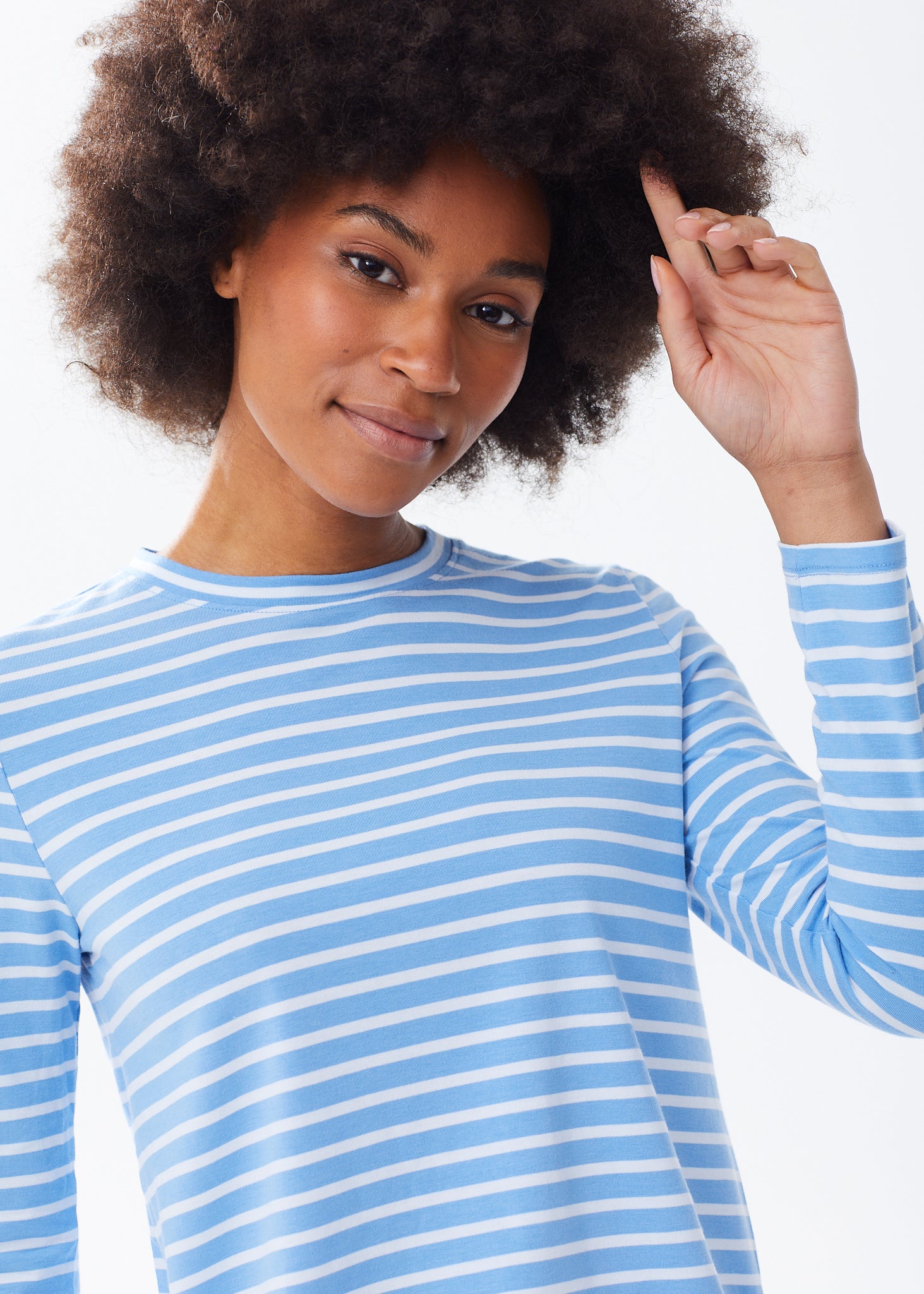 Women's Soft Striped Three-Quarter Sleeve T-Shirt-Striped – Alice Walk