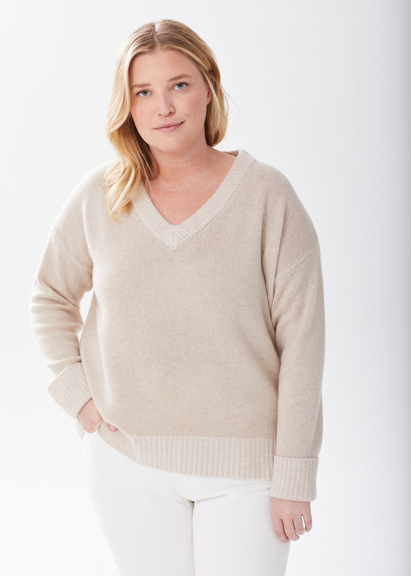 Women's 100% Cashmere V-Neck Sweater – Alice Walk